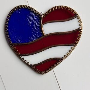 Heart-Shaped Stained Glass Flag